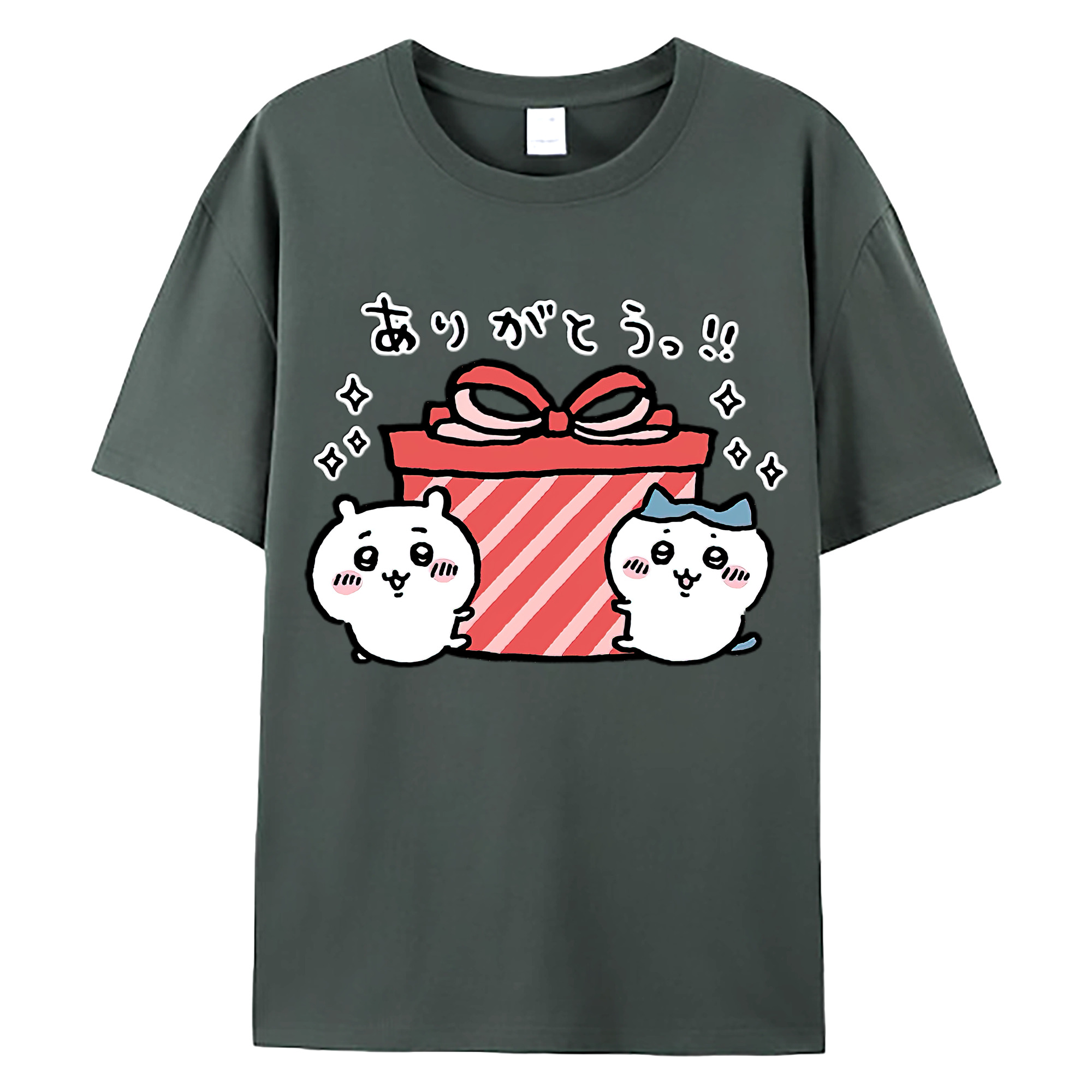 （画像用） ちいかわ ハチワレ Chii-kawa hachiware 綿100％ メンズ半袖Tシャツ｜肌触りやわらか＆通気性